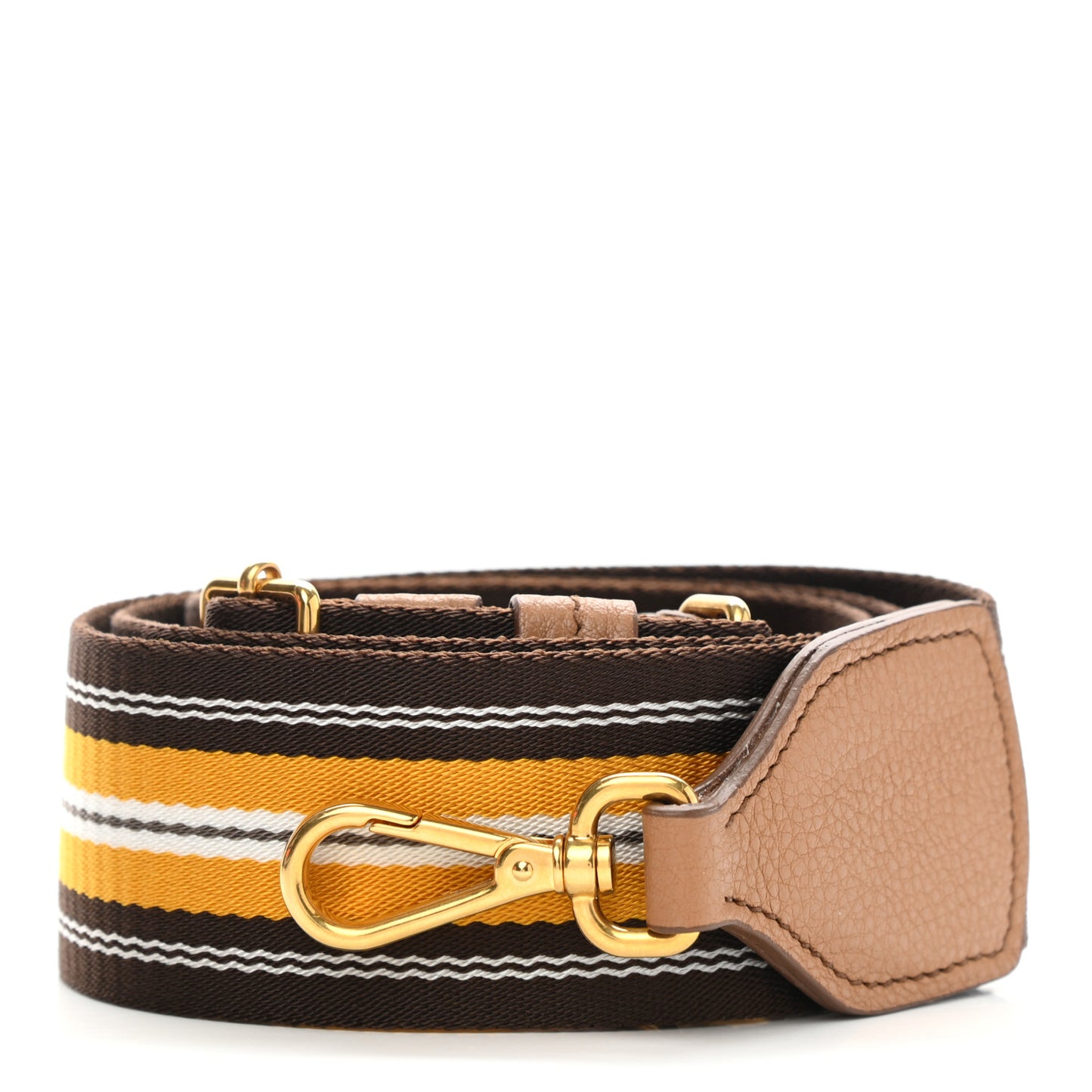 Vitello Daino Striped Fabric Shoulder Strap