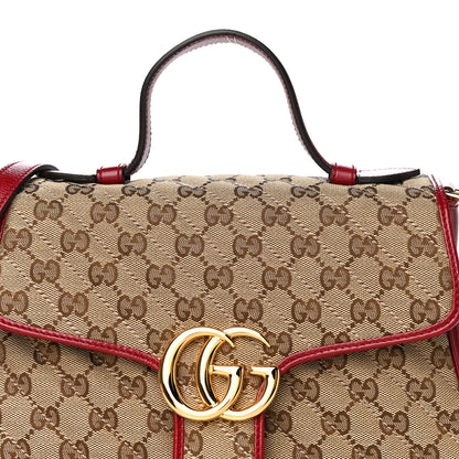 Gucci Monogram Azalea Calfskin Matelasse Diagonal Small GG Marmont Top Handle Shoulder Bag Beige Ebony New Cherry Red 13 of 13