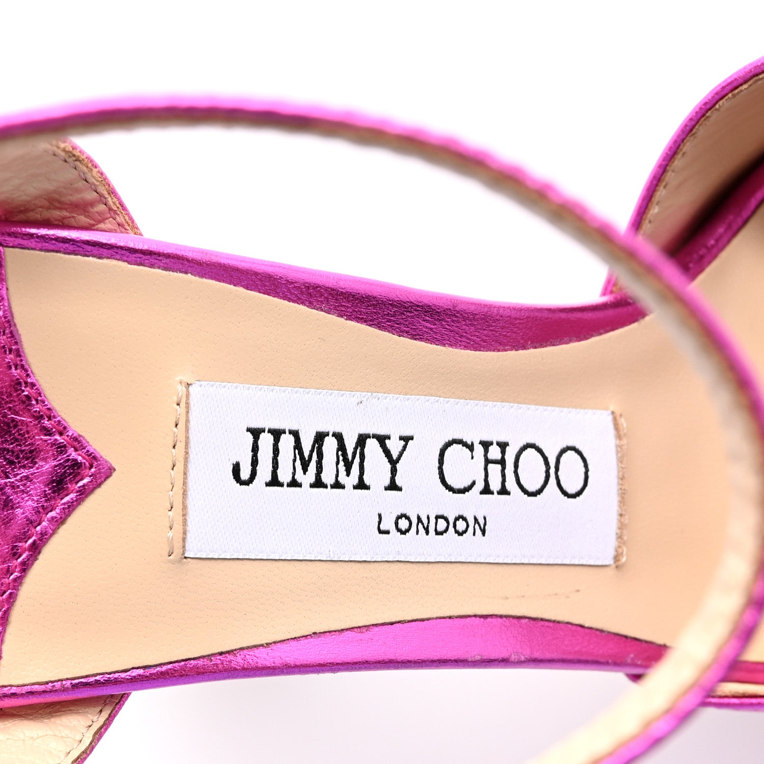 Jimmy Choo Metallic Nappa Raffia Sacaria 120 Ankle Strap Platform Sandals 36 Fuchsia Natural 8 of 9