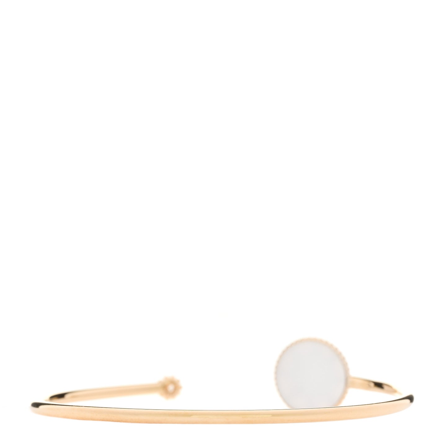 18K Yellow Gold Diamond Mother of Pearl Rose Des Vents Cuff Bracelet