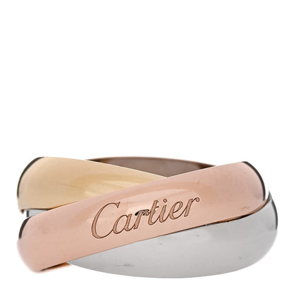 Cartier 18K Pink Yellow White Gold Large Trinity Ring 62 10 1 of 5