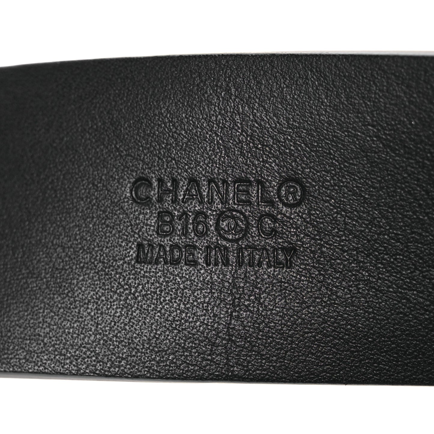 Metallic Calfskin Crystal CC Chain Belt 75 30 Silver