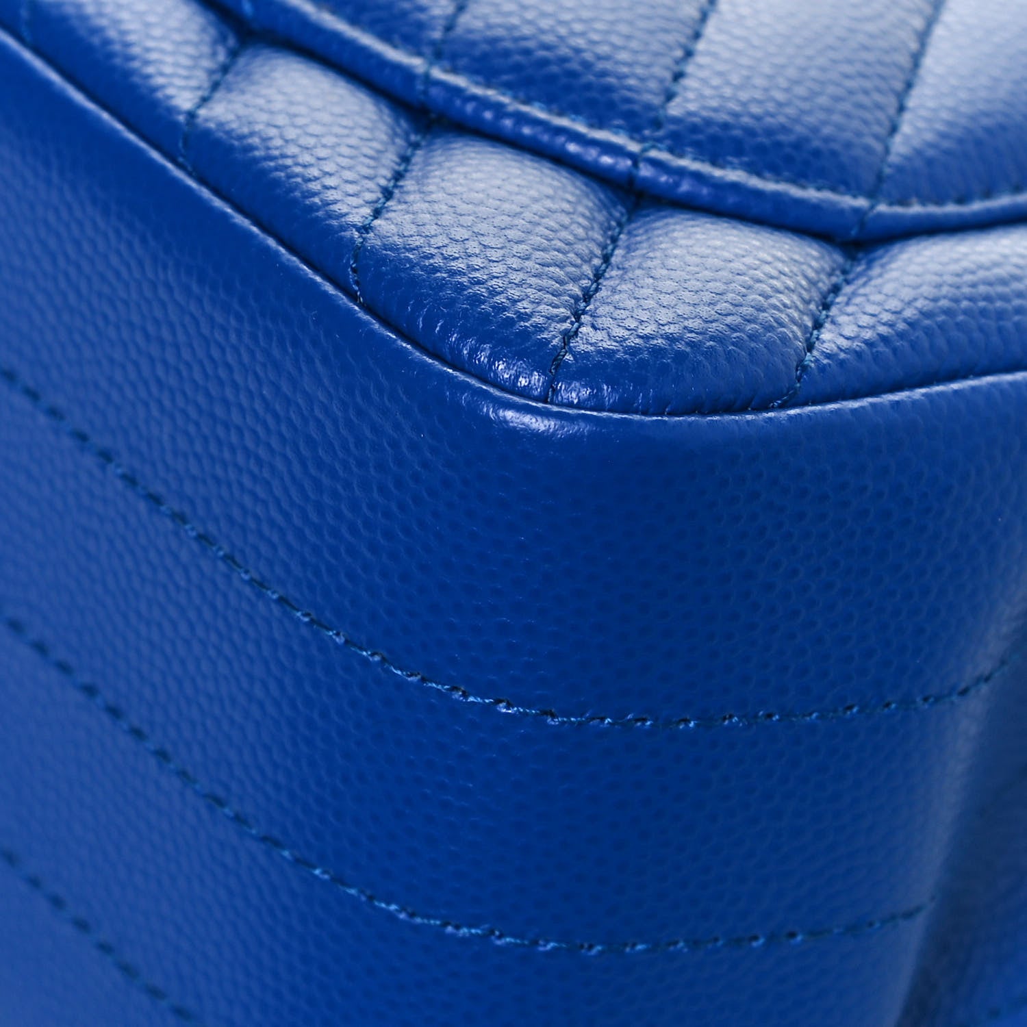 Chanel Caviar Chevron Quilted Mini Square Flap Blue 12 of 13