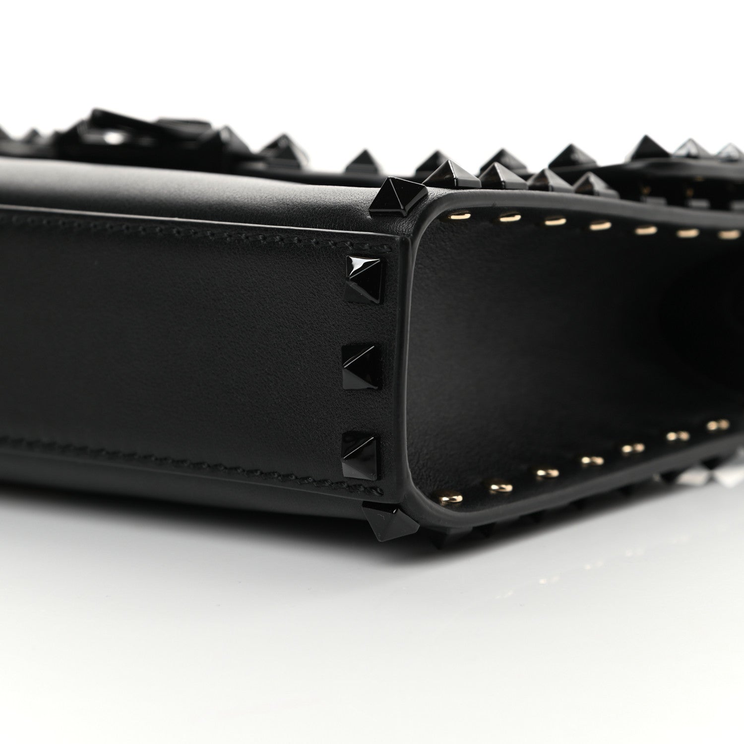 Valentino Garavani Vitello Monochrome Medium Rockstud Flip Lock Crossbody Bag Black 9 of 14