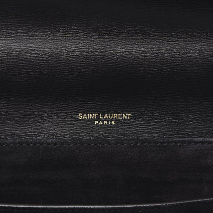 Saint Laurent Smooth Calfskin Suede Medium Bellechasse Black Dark Green 6 of 9