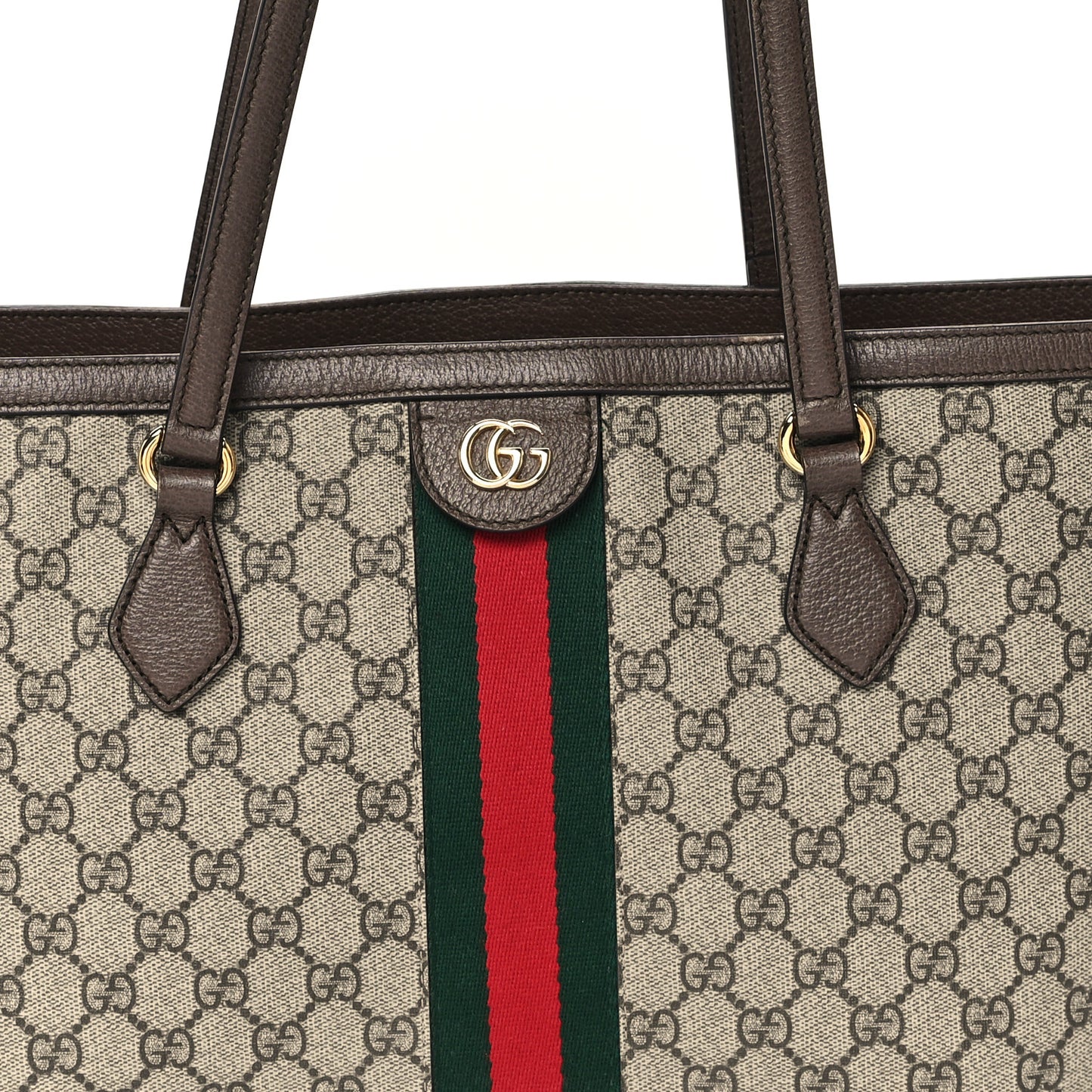 GG Supreme Monogram Medium Ophidia Shopping Tote Brown