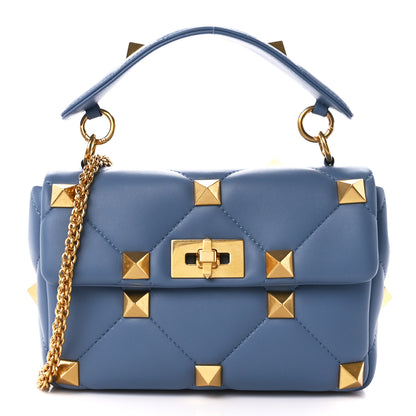 Valentino Garavani Nappa Medium Roman Stud Shoulder Bag Niagara 1 of 11