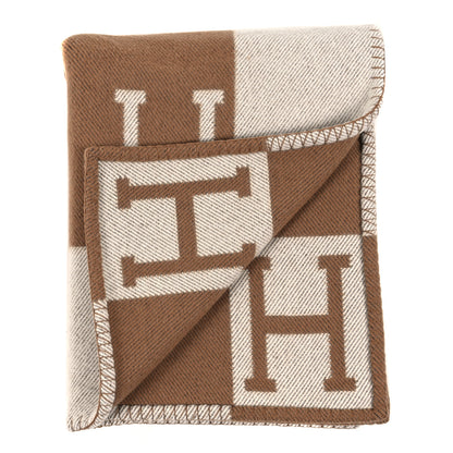 Hermes Wool Cashmere Avalon Blanket Ecru Camel 2 of 3