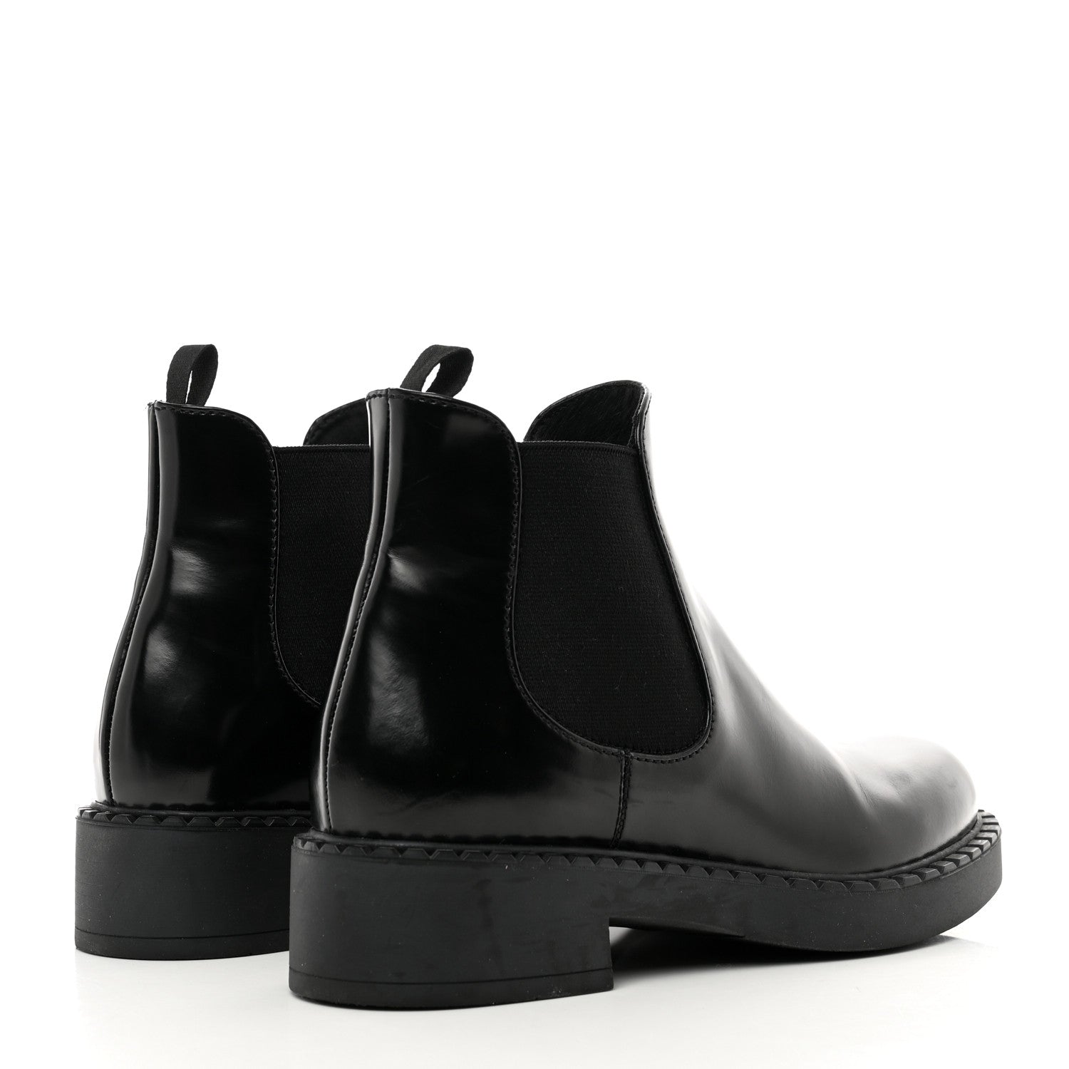 Prada Spazzolato Chelsea 50mm Ankle Boots 38.5 Black 4 of 8