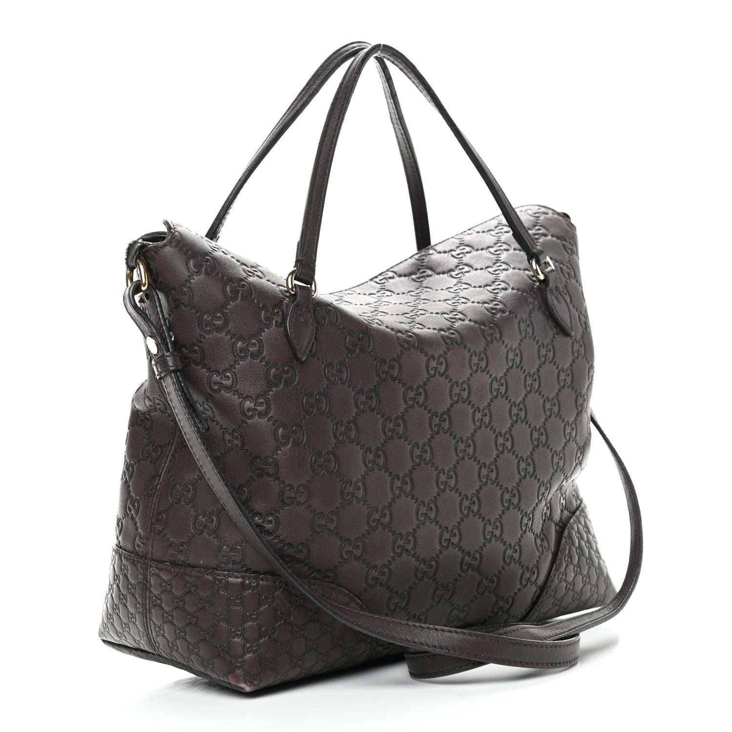 Gucci Guccissima Medium Bree Foldover Tote Chocolate 3 of 13