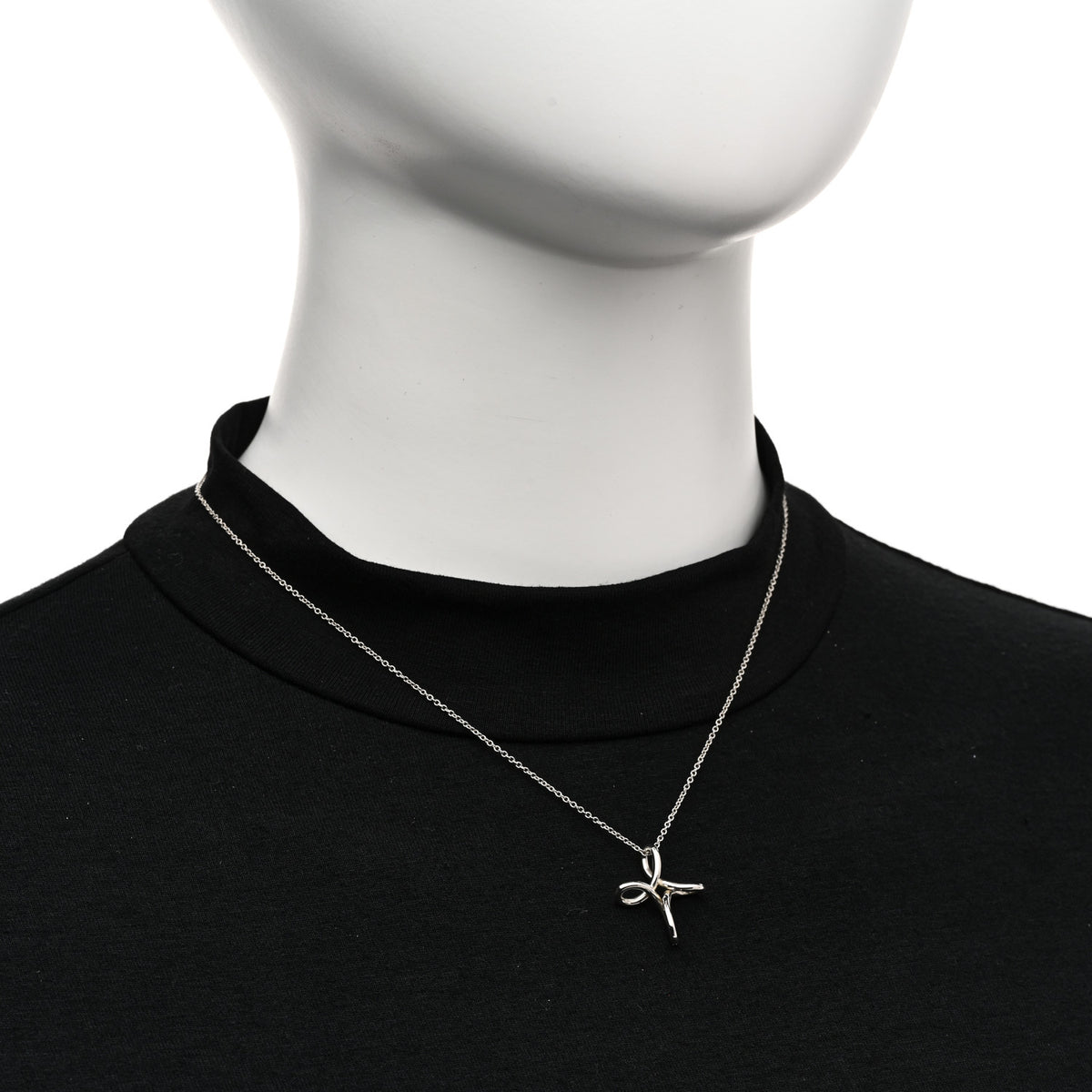 Sterling Silver Elsa Peretti Infinity Cross Pendant Necklace