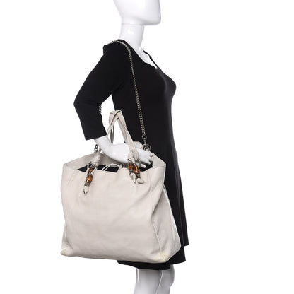 Gucci Pebbled Calfskin Large Jungle Tote White 2 of 11