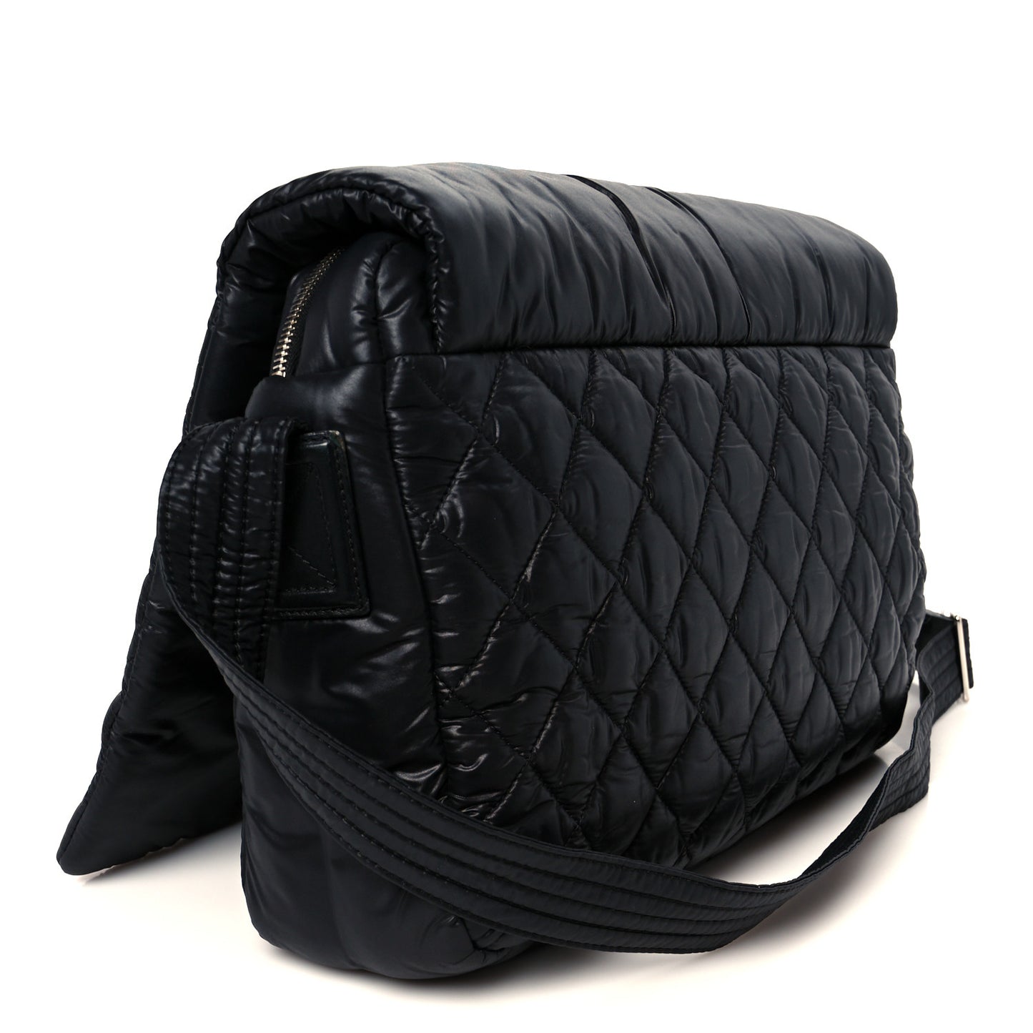 Nylon Coco Cocoon Messenger Bag Black