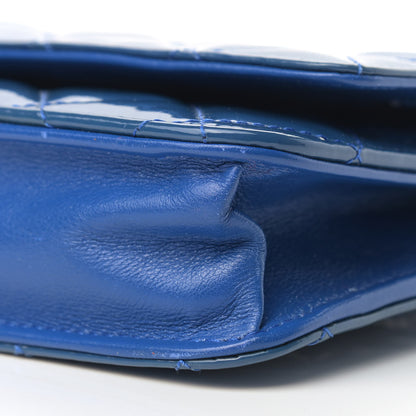 Chanel Patent Quilted Wallet On Chain WOC Dark Blue 10 of 17