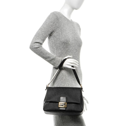 Fendi Zucchino Spalmati Vitello Forever Mama Baguette Black 2 of 7