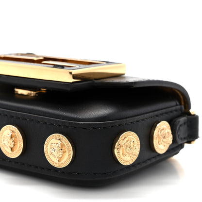 Fendi X VERSACE Vitello Seta Fendace Studded Nano Brooch Baguette Black 10 of 11
