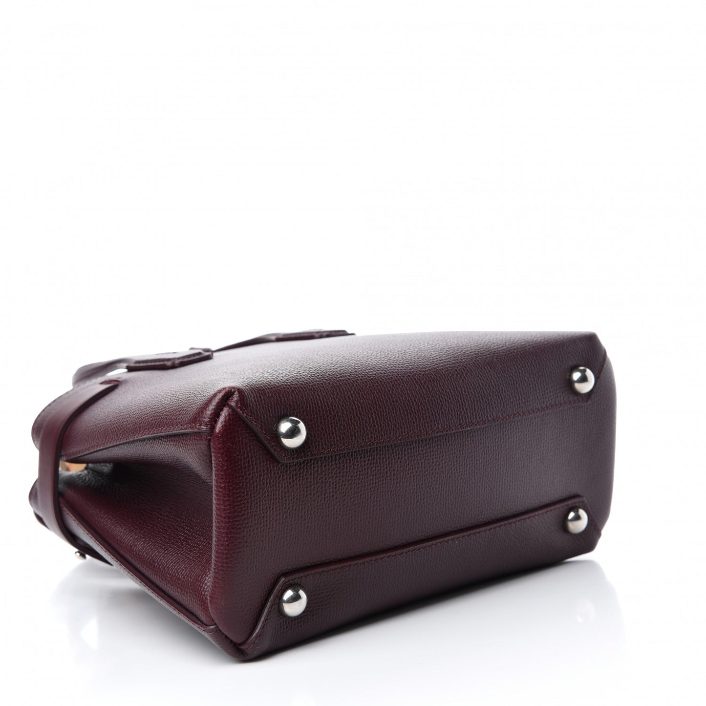 Grainy Calfskin House Check Small Banner Tote Mahogany Red
