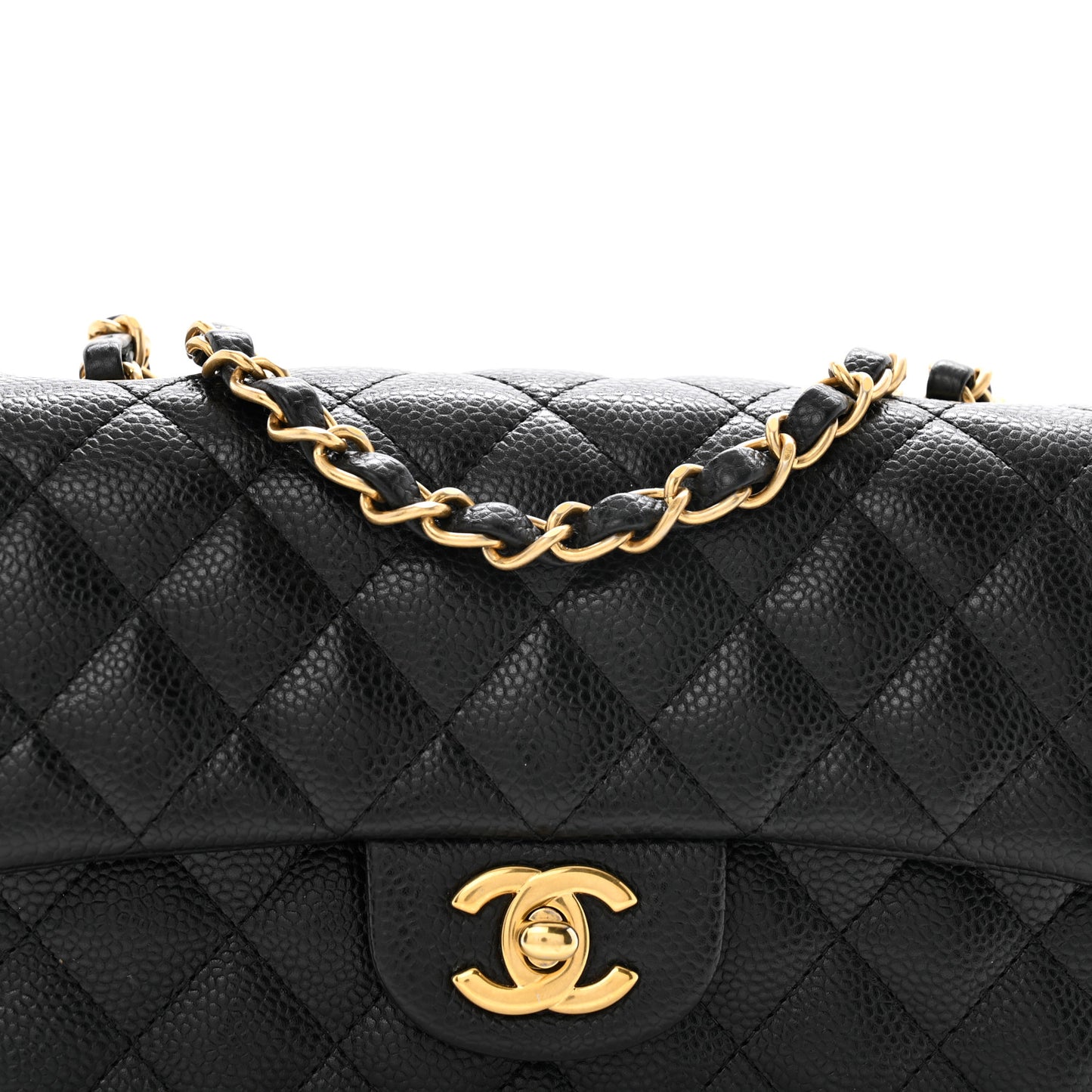 Caviar Quilted Mini Rectangular Flap Black