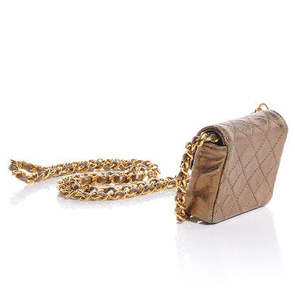 Chanel Quilted Leather Micro Mini Flap Bronze 3 of 8