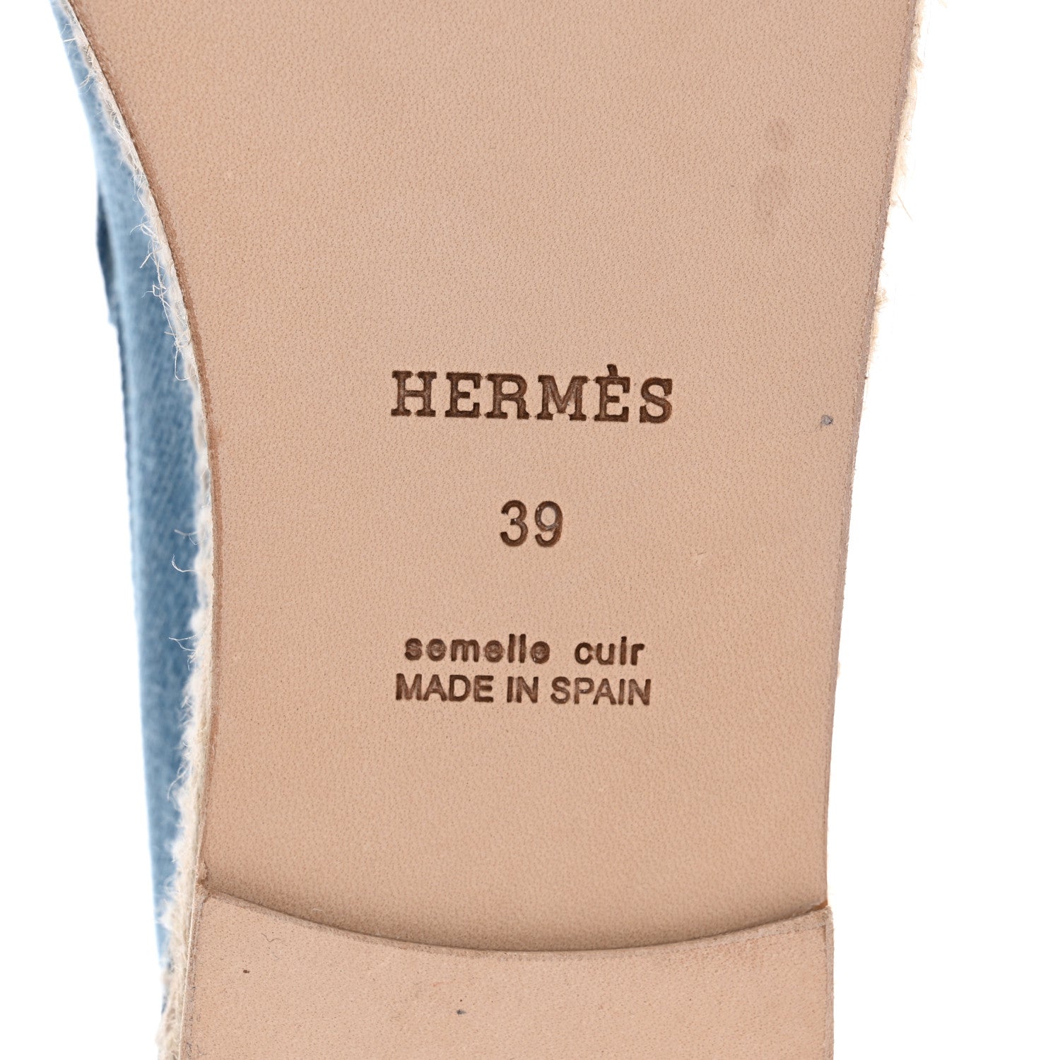 Hermes Denim Canvas Womens Trip Espadrilles 39 Bleu Clair 6 of 8