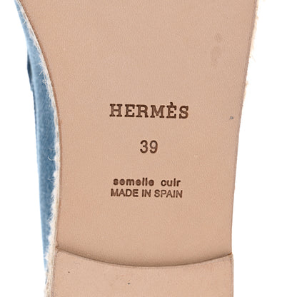 Hermes Denim Canvas Womens Trip Espadrilles 39 Bleu Clair 6 of 8