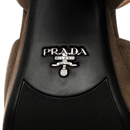 Prada Suede Crisscross Platform 20/65mm Sandals 37.5 Taupe 8 of 8