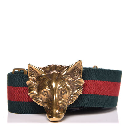 Gucci Web Wolf Belt 70 29 Green Red 1 of 5