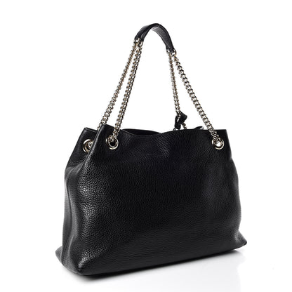 Gucci Pebbled Calfskin Medium Soho Chain Shoulder Bag Black 3 of 9