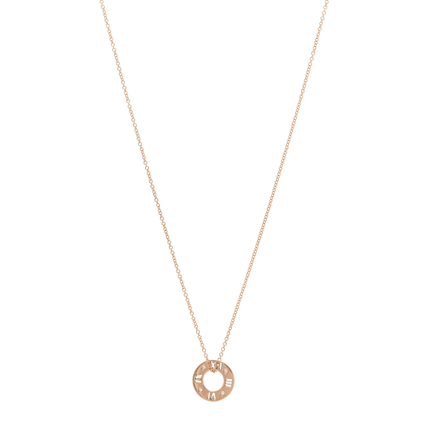 18K Rose Gold Diamond Atlas Pierced Pendant Necklace