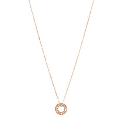 Tiffany 18K Rose Gold Diamond Atlas Pierced Pendant Necklace 1 of 6