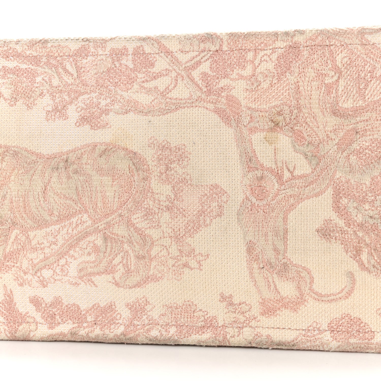 Christian Dior Canvas Toile De Jouy Embroidered Large Book Tote Pink 10 of 15