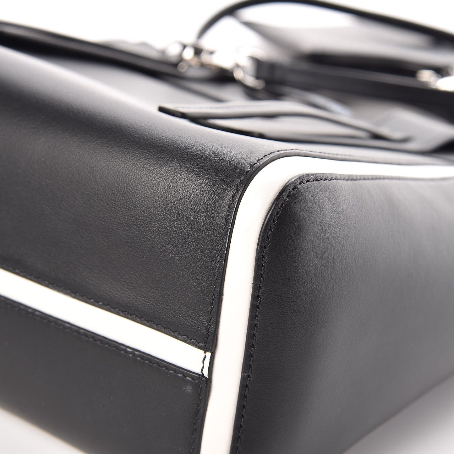 Grace Lux Light Small Ouverture Shoulder Bag Black White