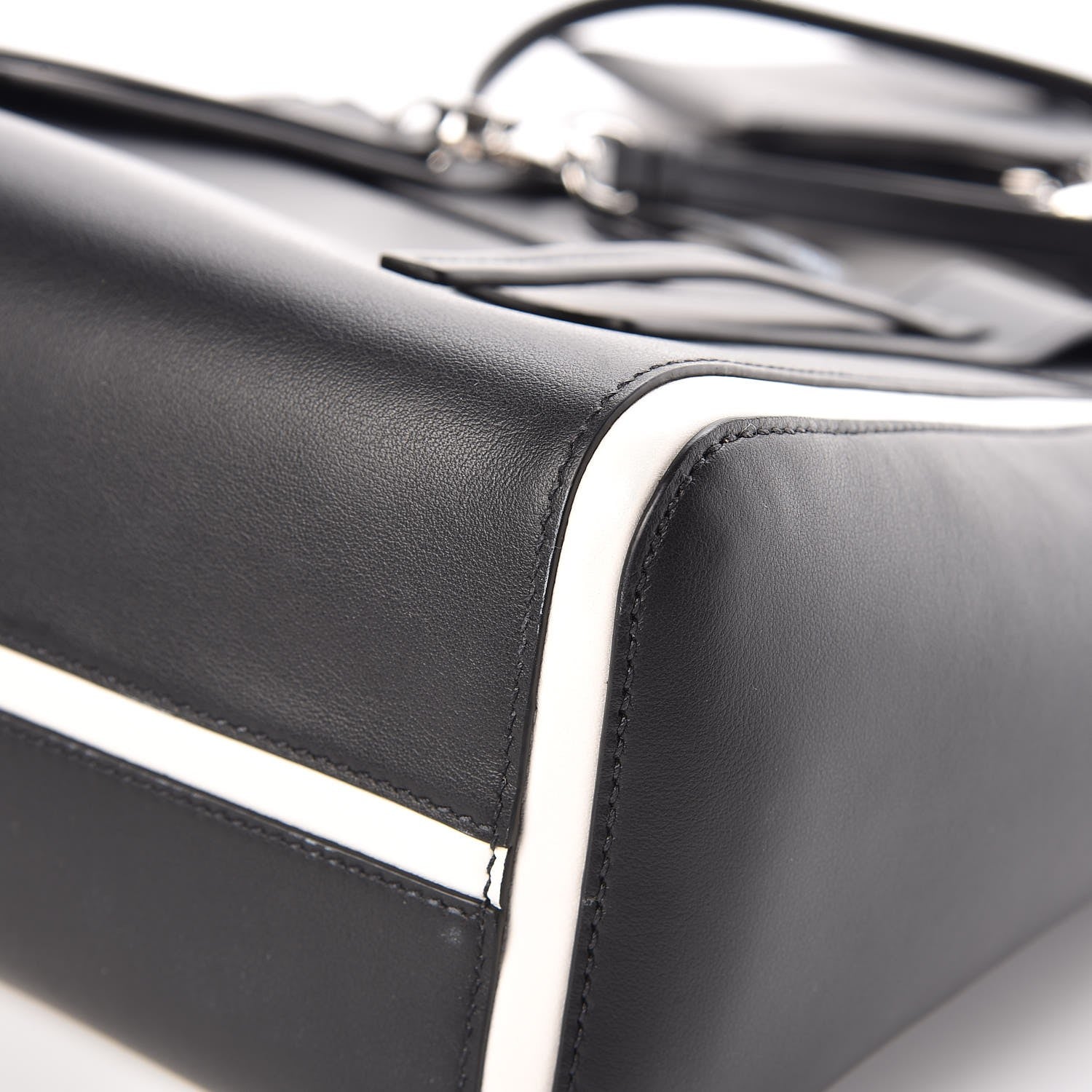 Prada Grace Lux Light Small Ouverture Shoulder Bag Black White 13 of 14