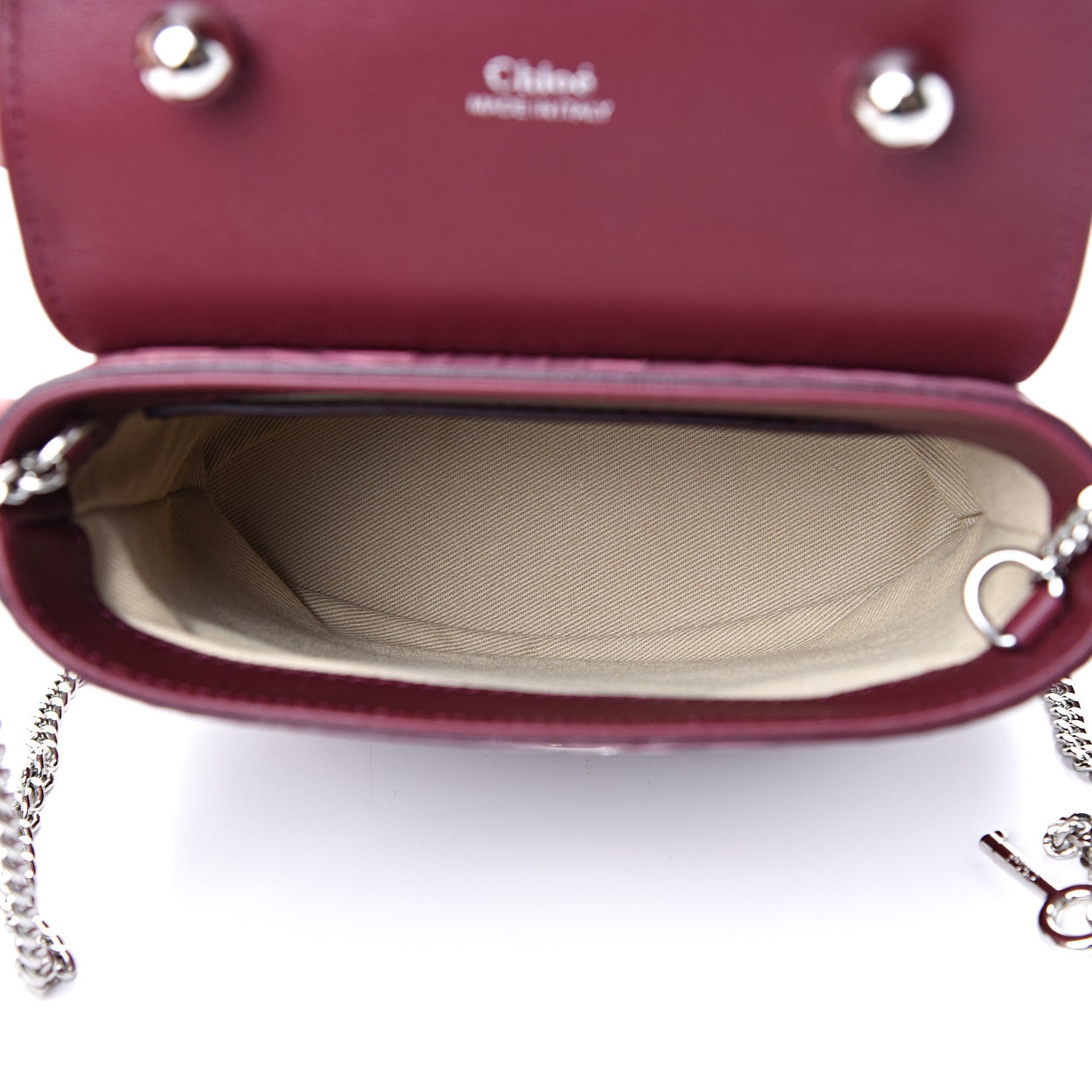 Chloe Calfskin Embossed Small Aby Lock Brown Purple 4 of 10