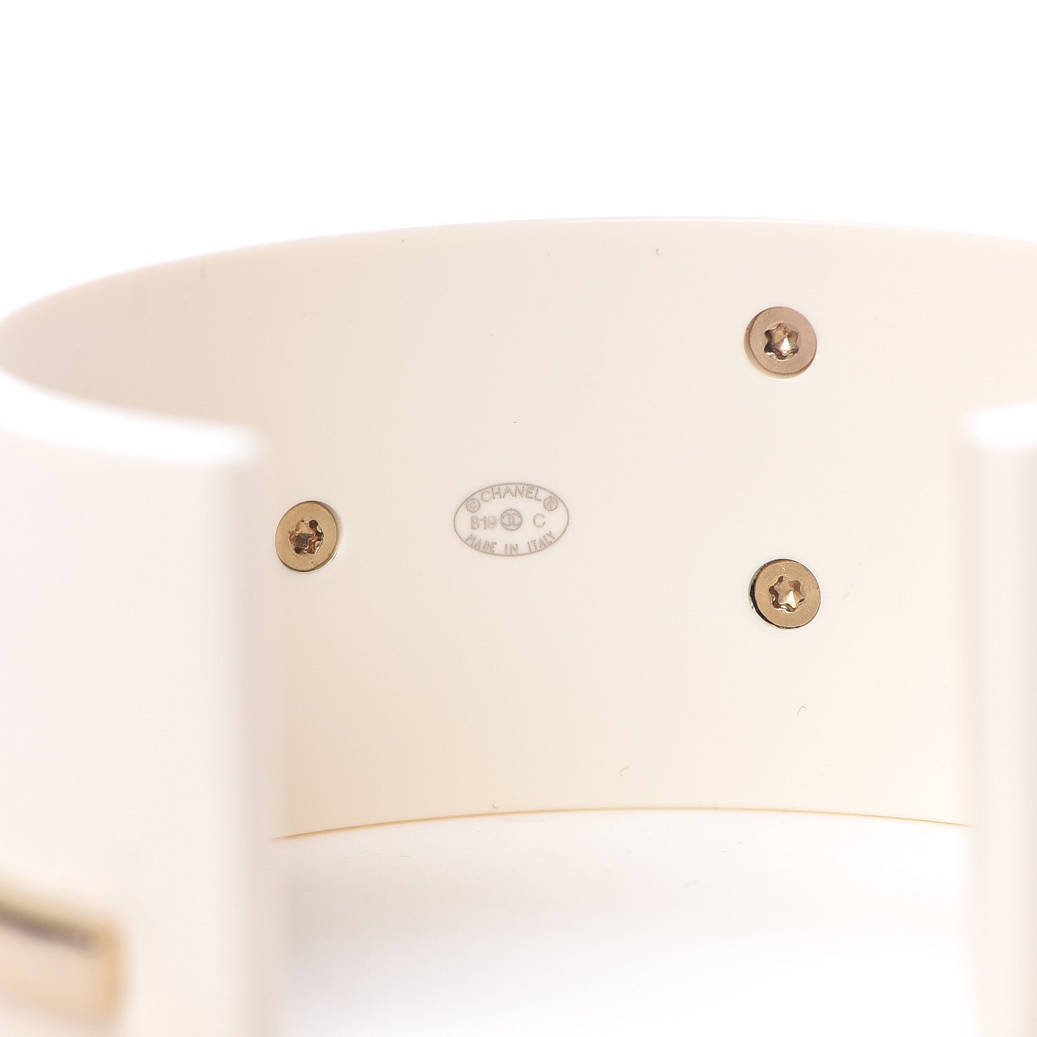 Chanel Resin Metal Cuff White 4 of 5
