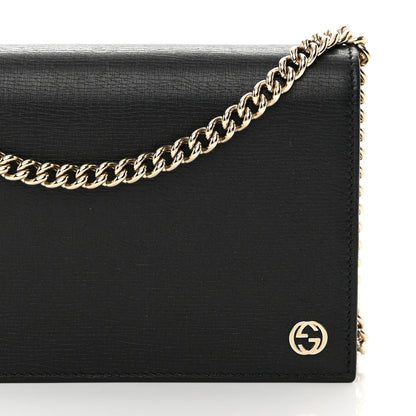 Gucci Textured Calfskin Medium Betty Chain Wallet Black 8 of 14