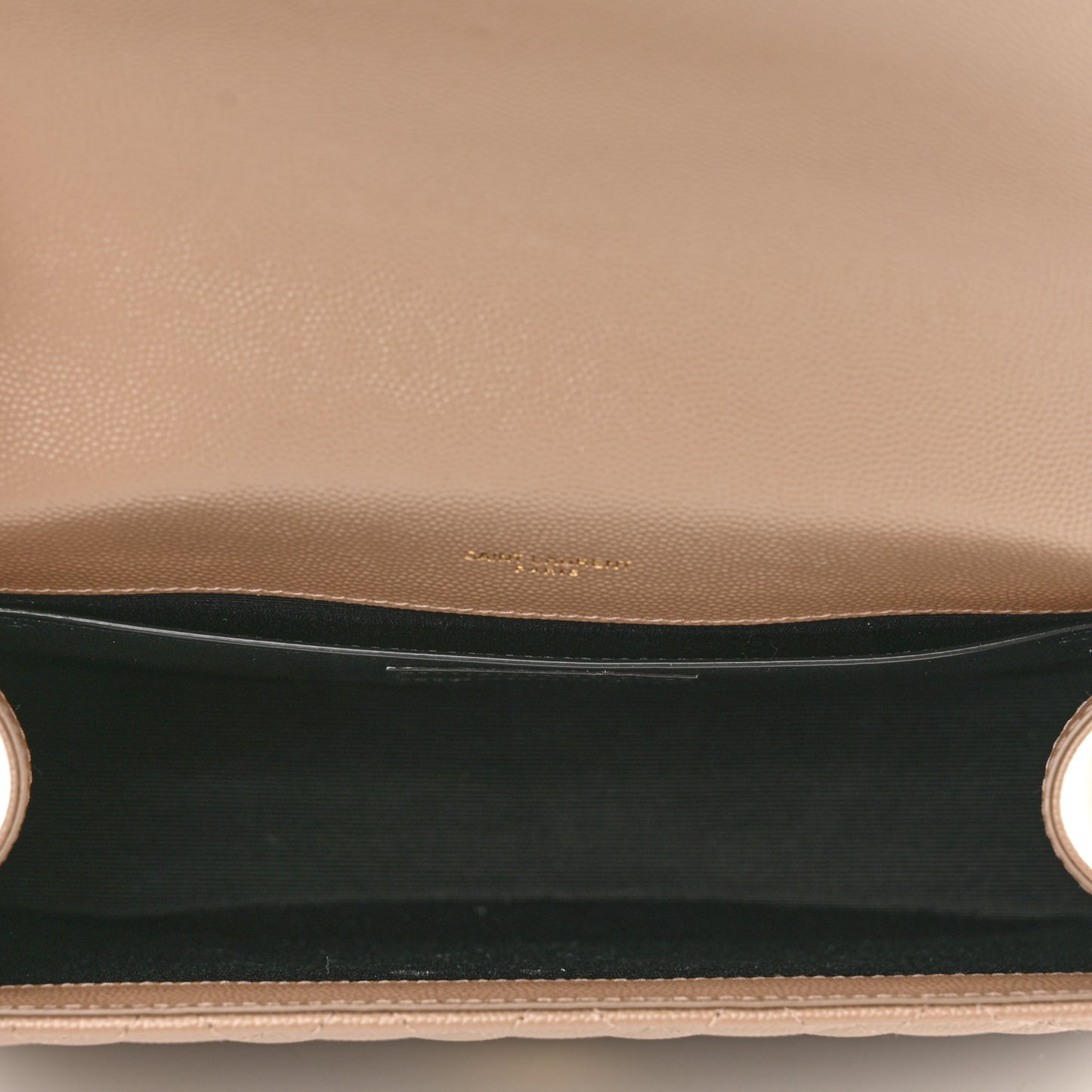 Grain De Poudre Textured Mixed Matelasse Medium Triquilt Monogram Satchel Dark Latte