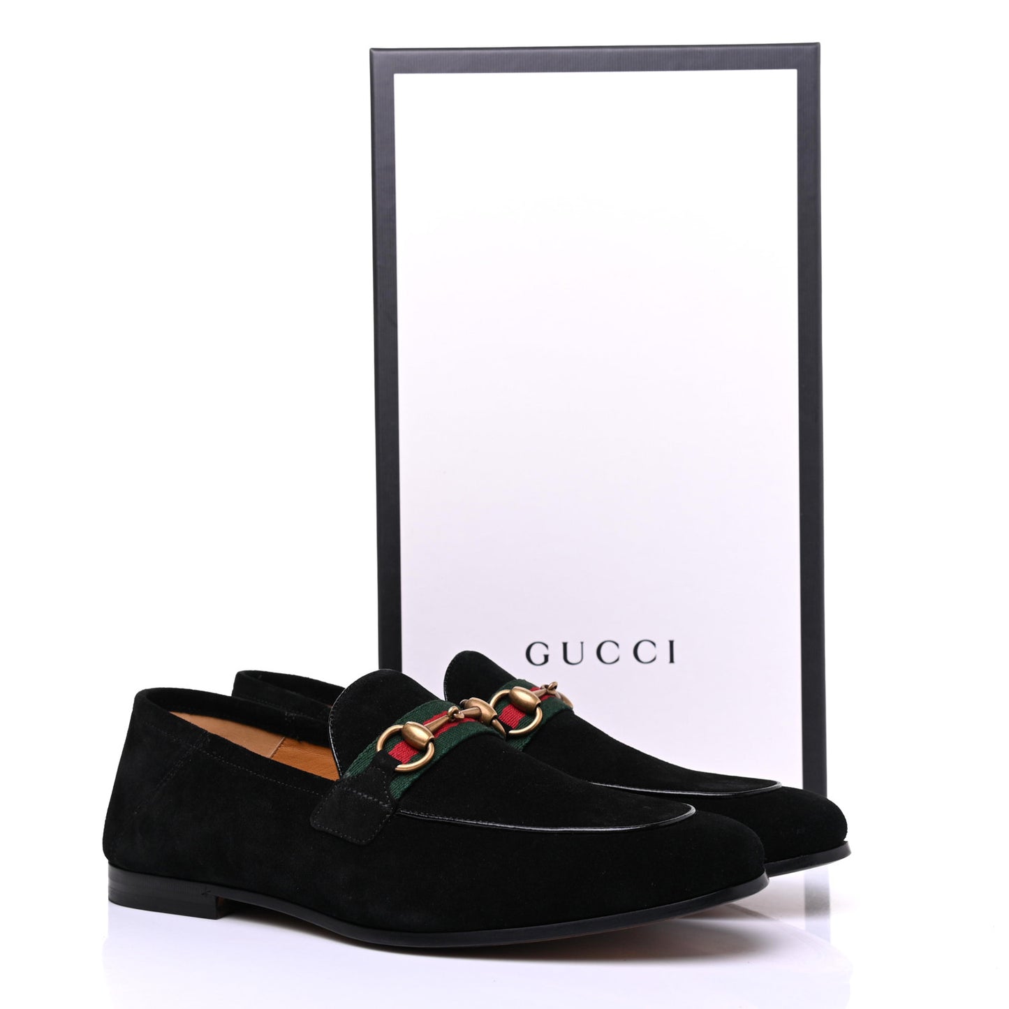 Suede Web Mens Horsebit Loafers 8 Black