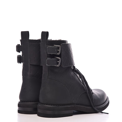 Chanel Suede Calfskin Quilted Mens Combat Short Boots 41.5 Black 4 of 12