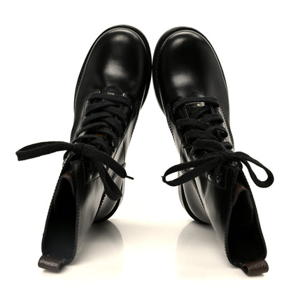 Louis Vuitton Calfskin Monogram Metropolis Flat Ranger Boots 37 Black 2 of 10