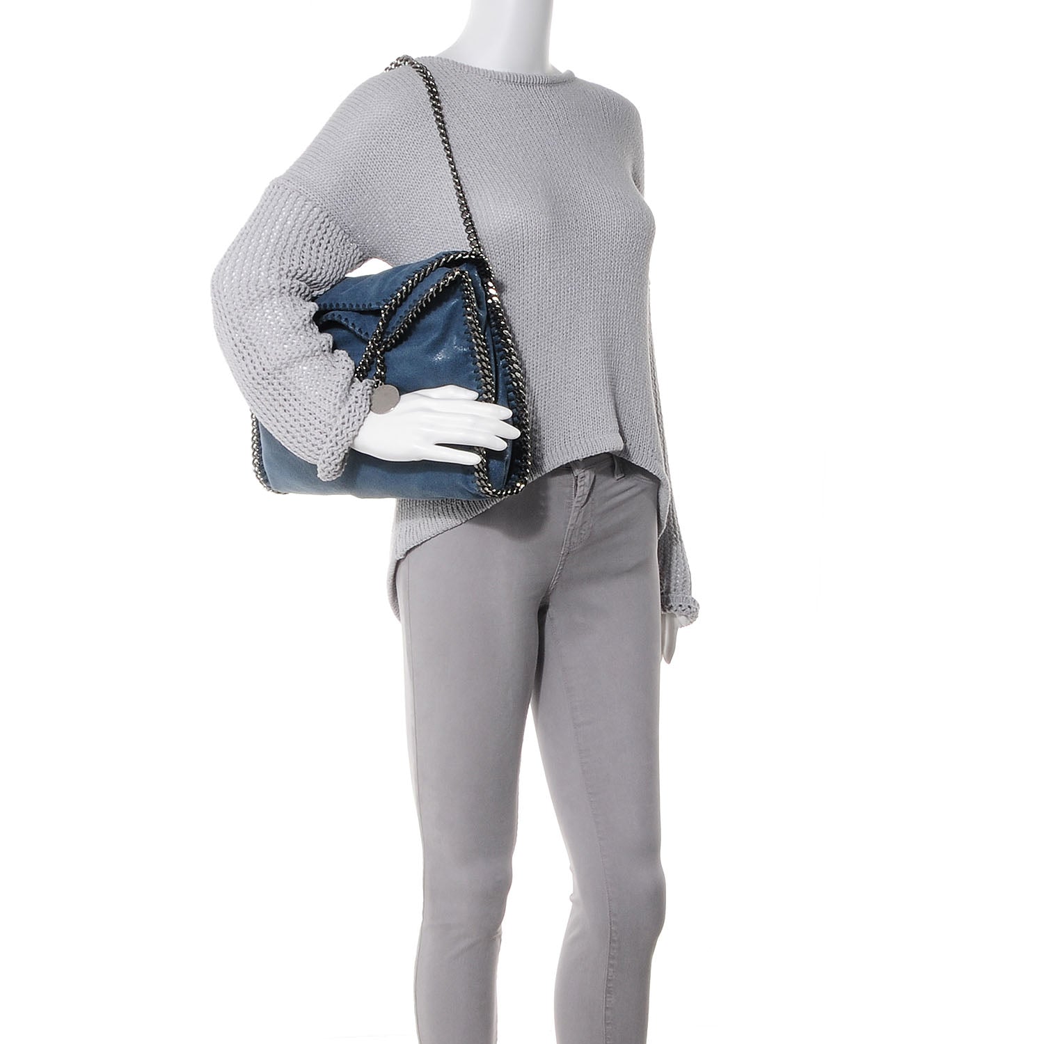 Stella McCartney Faux Leather Small Shaggy Deer Falabella Blue 2 of 8