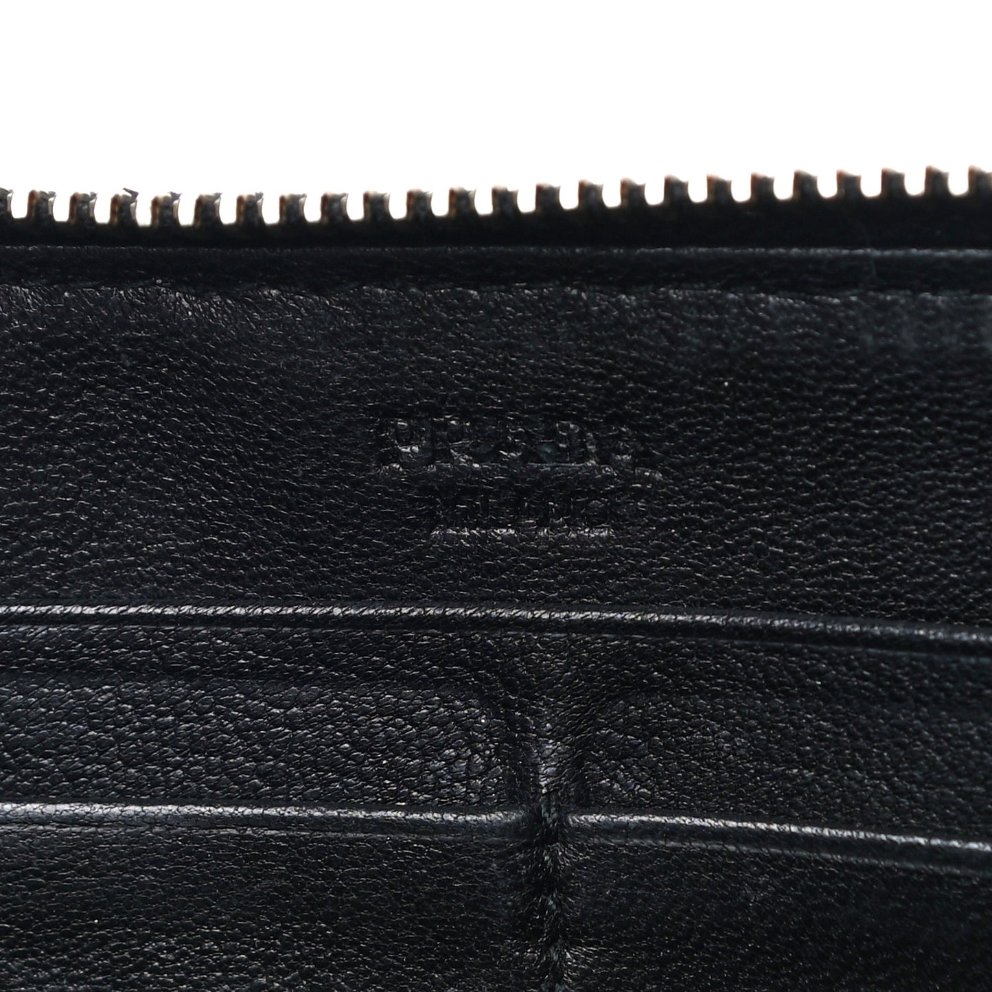 Nappa Gaufre Zip Around Wallet Black