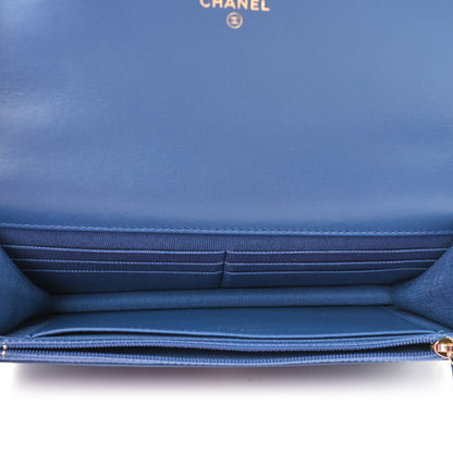 Chanel Denim Quilted Chanel 19 Wallet On Chain WOC Blue 5 of 12