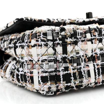 Chanel Tweed Quilted Mini Rectangular Flap White Black Multicolor 8 of 10