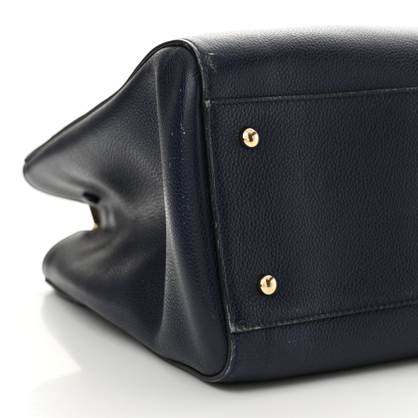 Grained Calfskin Medium Neo Executive Shopper Tote Dark Blue