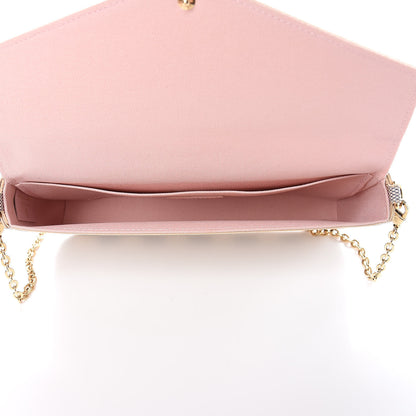 Louis Vuitton Damier Azur Pochette Felicie Chain Wallet Rose Ballerine 7 of 13