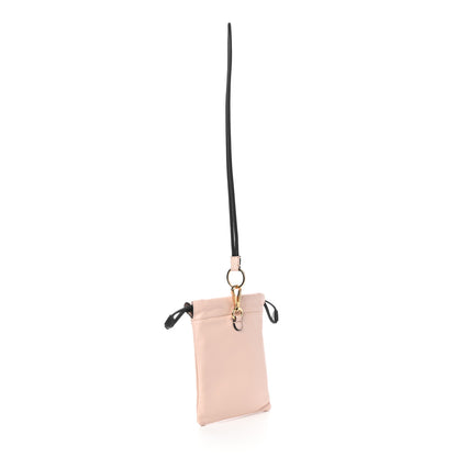 Fendi Soft Nappa Logo Mini Drawstring Pouch Bag Rosa Quarzo Black 3 of 8