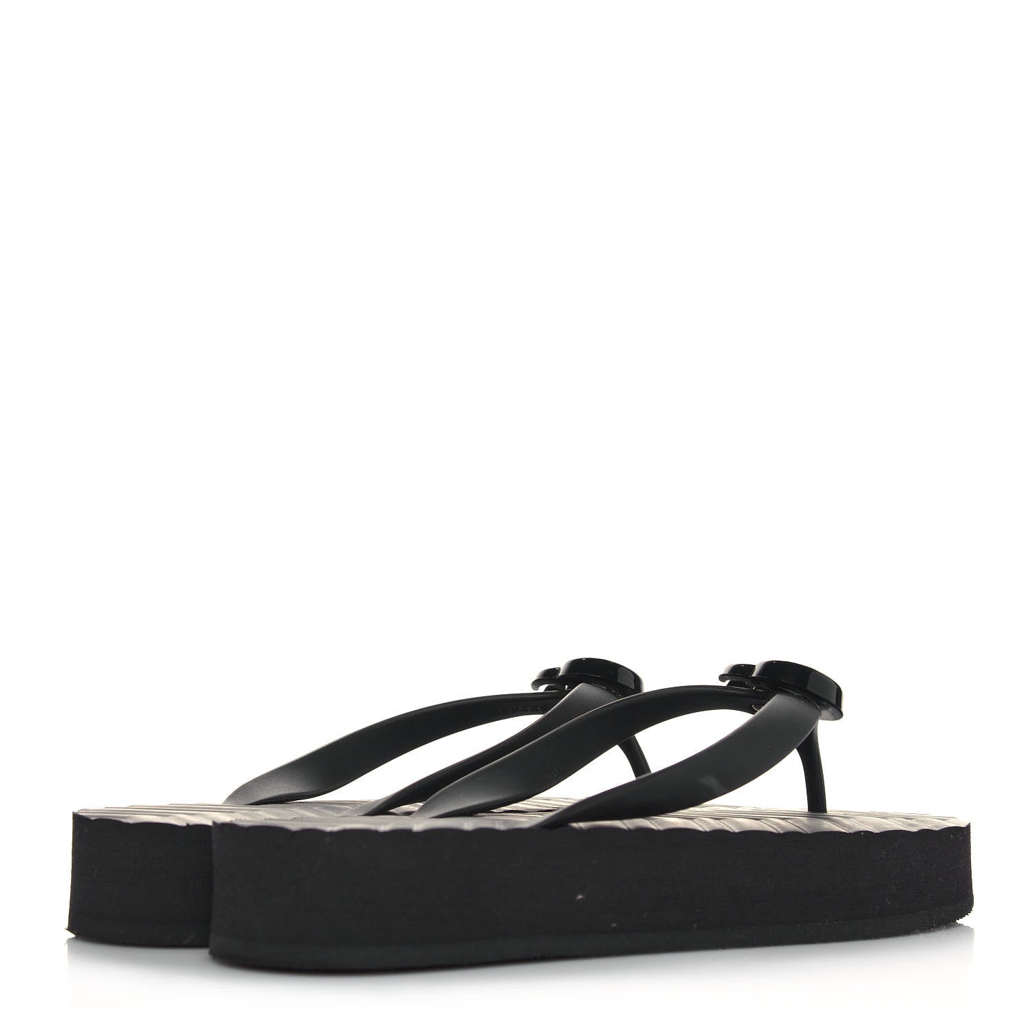 Gucci Rubber Chevron Womens GG Thong Sandals 38 Black 4 of 11