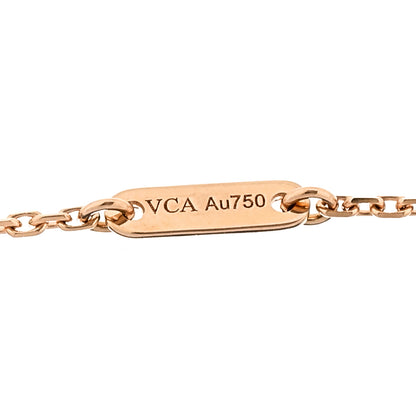 Van Cleef & Arpels 18K Rose Gold Carnelian Sweet Alhambra Pendant Necklace 6 of 7