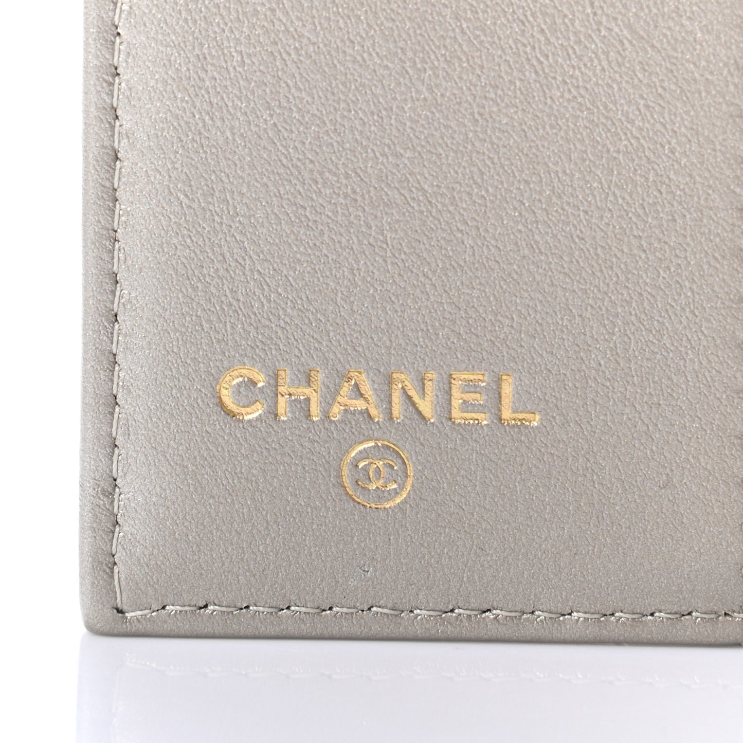 Metallic Aged Calfskin Quilted Reissue Compact Wallet Gold